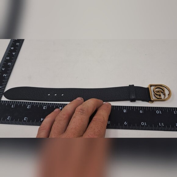 Gucci Marmont Double G Wrap Bracelet Cuff Pebbled Leather Italy Adjustable - Picture 16 of 16